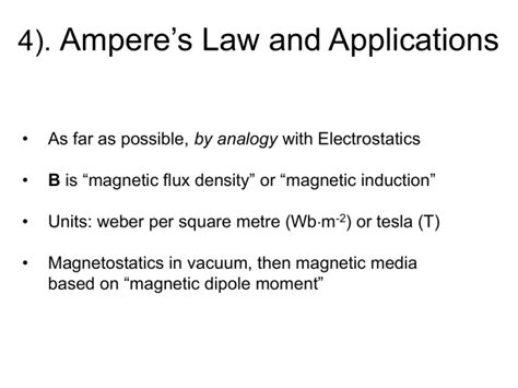 Ampere's Law and Applications