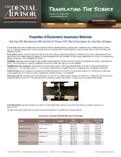 Properties of Elastomeric Impression Materials – The Dental Advisor