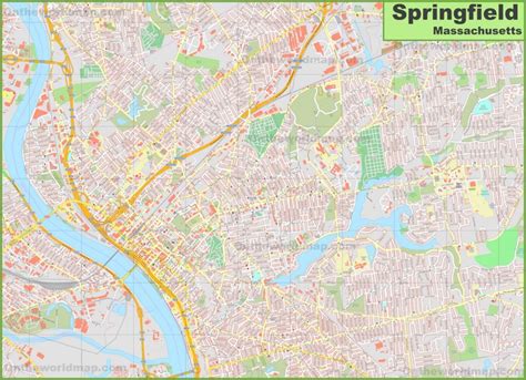 Large detailed map of Springfield (Massachusetts)