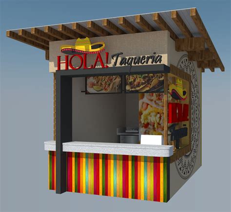 food stall design 3D sketchup downloadable complete concept | Food stall design, Stall designs ...