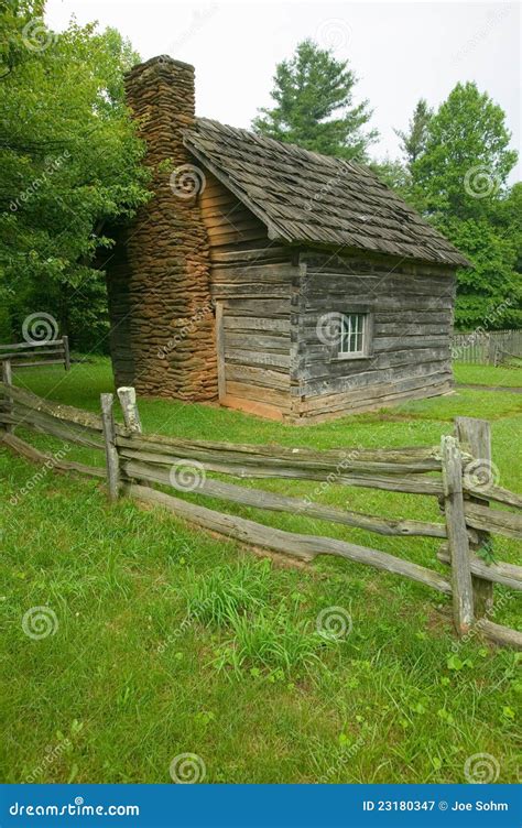 Historic log cabin stock image. Image of cabin, blue - 23180347