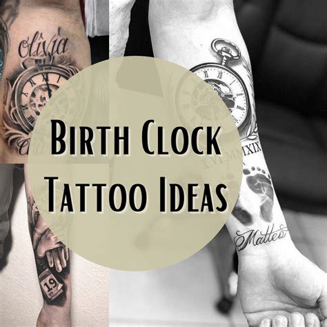 25 Classic Birth Clock Tattoos + Design Inspiration - Tattoo Glee