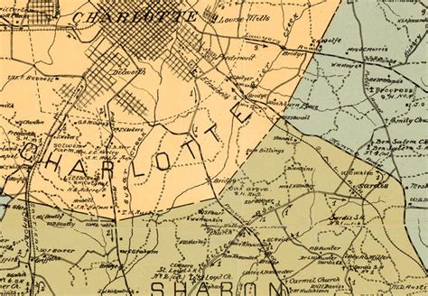 Old Map of Mecklenburg County North Carolina 1911 | Etsy