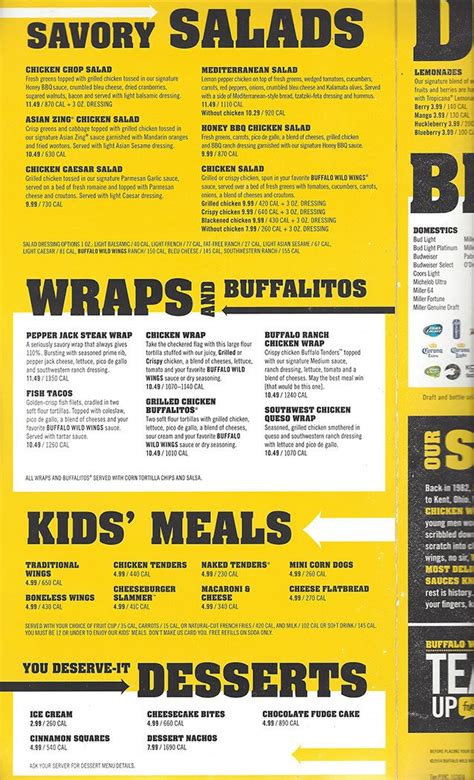 Buffalo Wild Wings Menu Prices