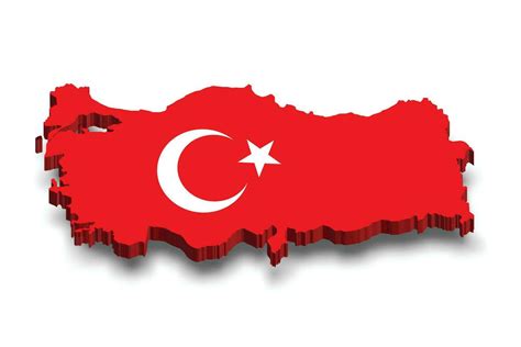 Turkey 3d flag map 36345860 Vector Art at Vecteezy