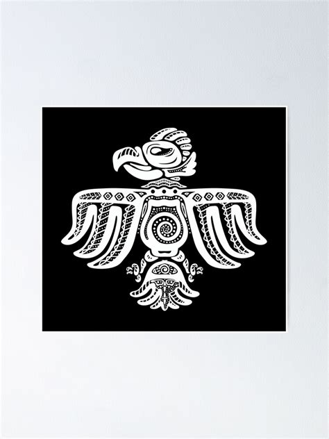 "Aztec Eagle - Warrior Symbol of Bravery (White)" Poster for Sale by ...