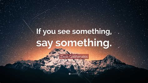 Zach Galifianakis Quote: “If you see something, say something.”