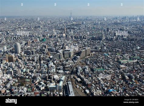 Shimo Itabashi station aerial shot from the Northwest JR Itabashi ...