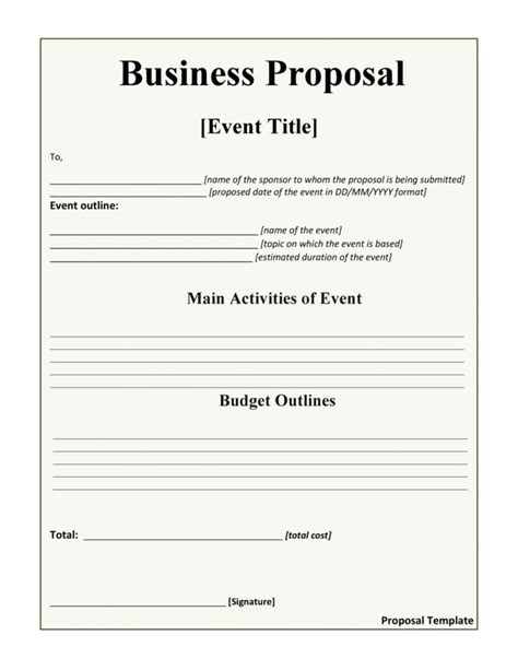 Printable 30 Business Proposal Templates & Proposal Letter Samples Business Contract Proposal ...