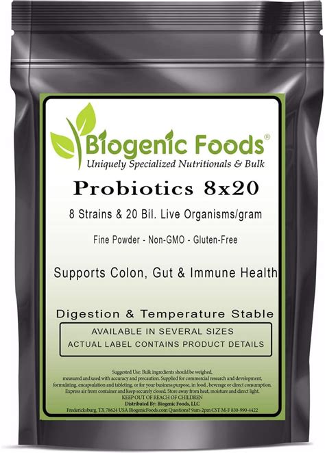 Amazon.com: Biogenic Foods Probiotics - 8 Strains 20 Billion per gram ...