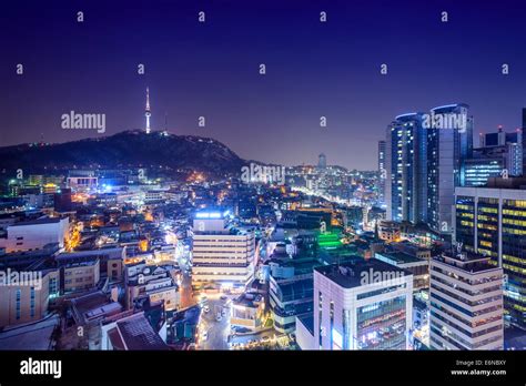 Seoul, South Korea skyline at night Stock Photo - Alamy