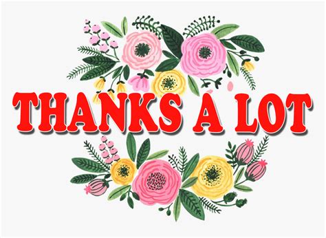 Thanks A Lot Png Free Images - Flower Clipart, Transparent Png - kindpng