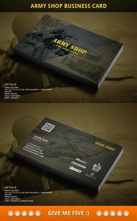 Army Shop business card design by harmonikas996 on DeviantArt