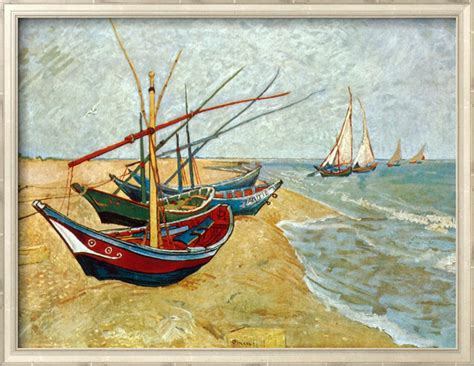 Fishing Boats on the Beach at Saints - Maries - Vincent Van Gogh ...