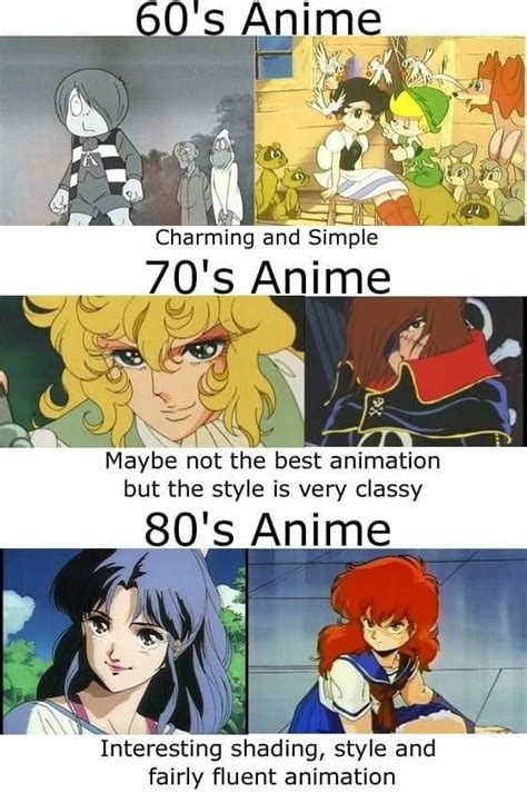 anime memes that are all in different styles and sizes, with the caption's above them