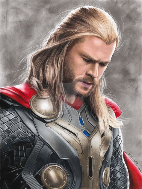 Colored Pencil Drawing: Chris Hemsworth as Thor by JasminaSusak on DeviantArt