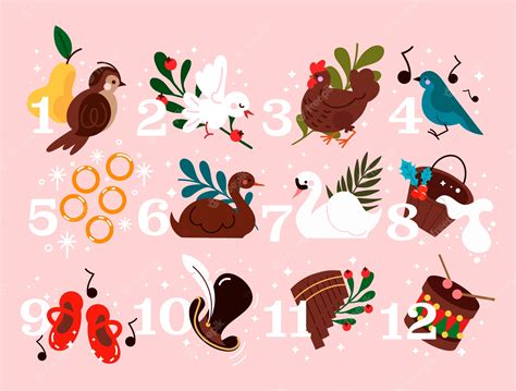 Premium Vector | Flat 12 days of christmas illustration