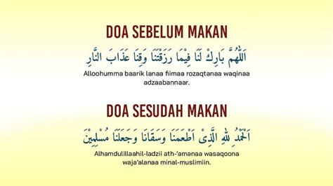 Bacaan Doa sebelum dan sesudah Makan yang Benar Beserta Artinya ...