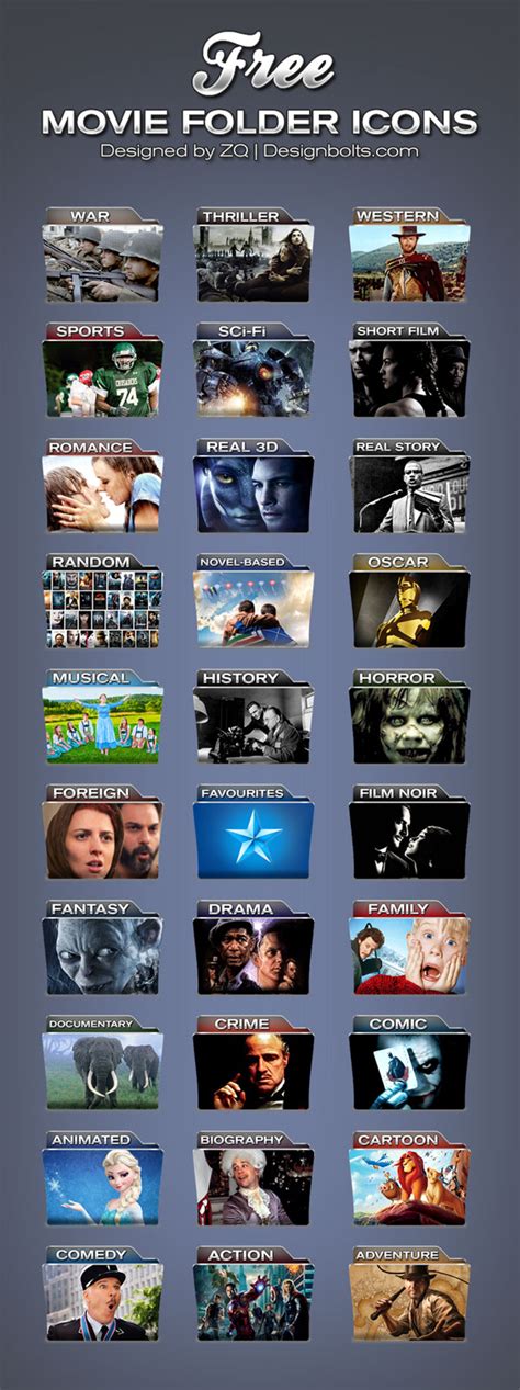 Free Movie Folder Icons | PNGs + PSD – Designbolts