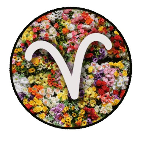 Zodiac Signs Flowers Sticker - Zodiac signs Flowers Aries - Discover & Share GIFs