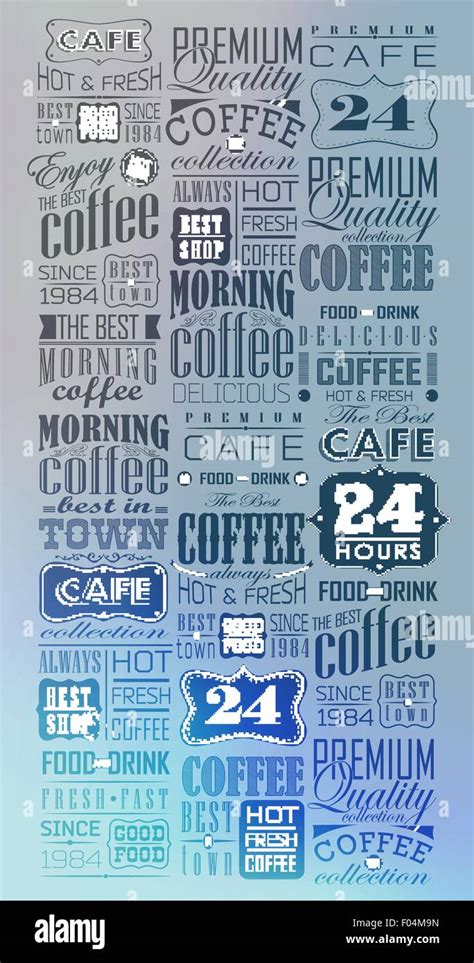 Set Of Vintage Retro Coffee Labels Stock Vector Image & Art - Alamy