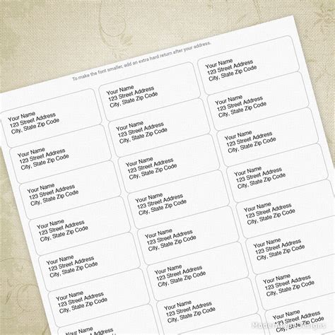 Printable Envelope Labels