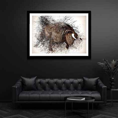 BULL WALL ART Wall Street Bull Large Fine Art Print Office - Etsy