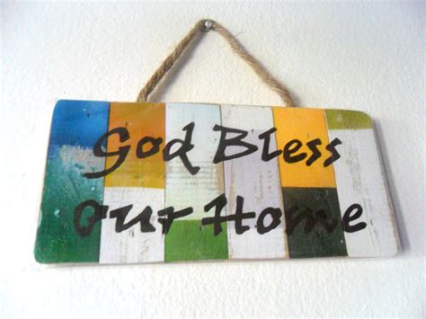 Wood Sign god Bless Our Home Rustic Reclaimed Wood - Etsy