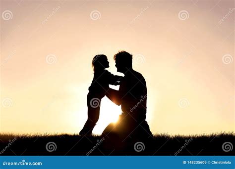 Silhouette Happy Family At Sunset, Parents, Children Love Affair Concept Holiday Hobby Family ...