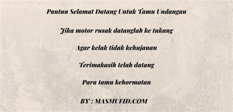 Pantun Selamat Datang Terbaik Berbagai Acara Lengkap - Mas Mufid Store