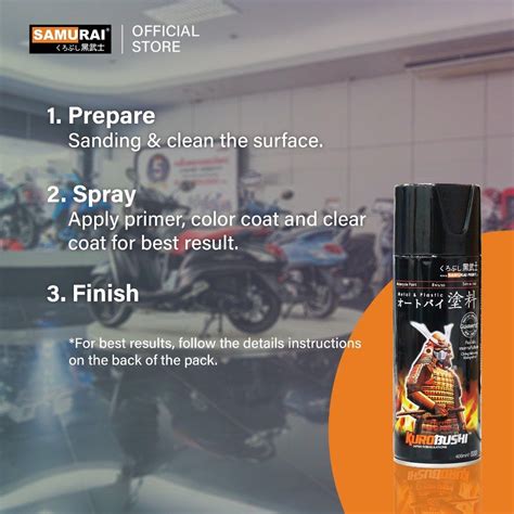 Samurai Spray Paint Metallic Colour Metallic Black 1139 Cat Hitam Cat Motor Samurai Paint ...