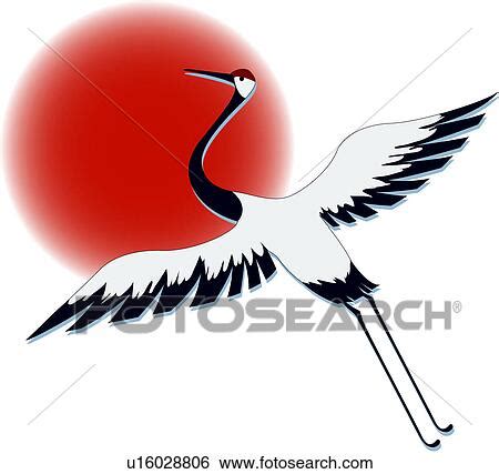 Stock Illustration of Crane flying u16028806 - Search Clip Art ...