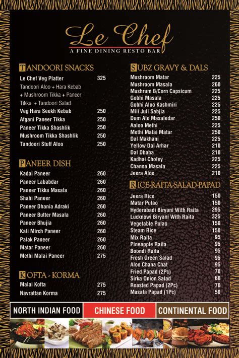 Pin on Le Chef RestoBar Menu | Chef, Menu, Weather