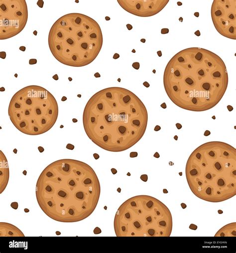 Seamless background with cookies. Vector illustration Stock Vector ...