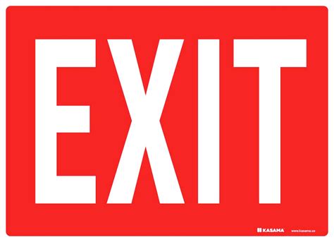 Exit Sign - White on Red | Kasama.us