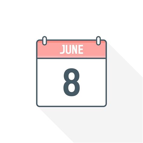 8th June calendar icon. June 8 calendar Date Month icon vector illustrator 17188713 Vector Art ...