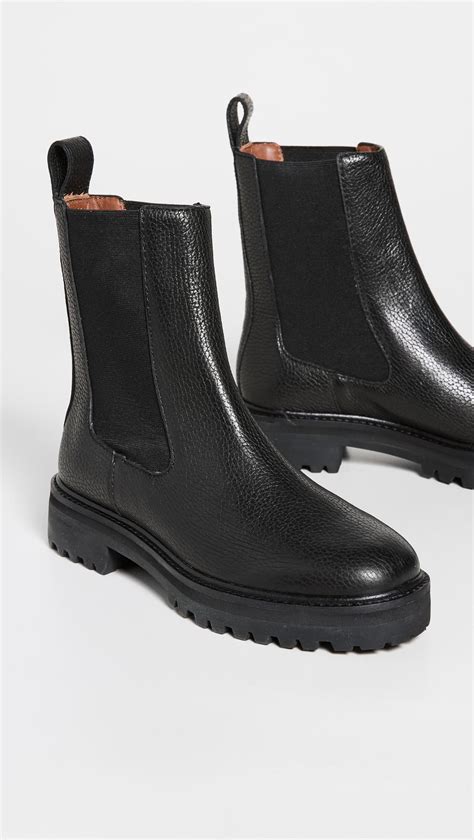 Reformation Leather Katerina Lug Sole Chelsea Boots in Black | Lyst Canada