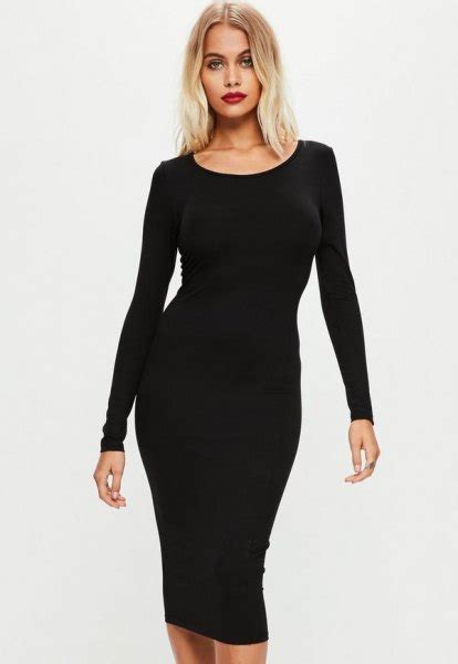 Black Midi Bodycon Dress Outfit Ideas for Ladies – kadininmodasi.org