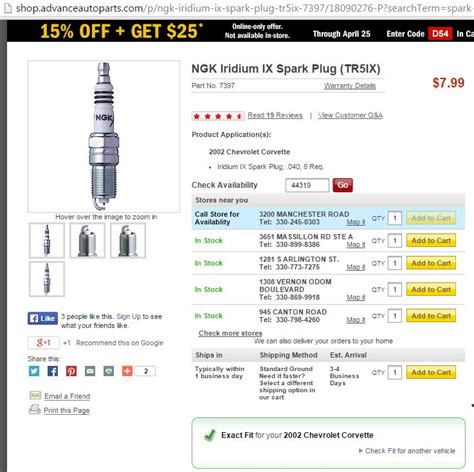 Spark plugs - NGK TR5IX & AC delco 41-110 (i searched) - CorvetteForum ...