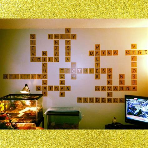 My #scrabblewall Everyone who visits gets to add their name. Started with only 6 names...check ...
