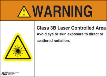 Class 3B Laser Warning Signs at Rockwell Laser Industries