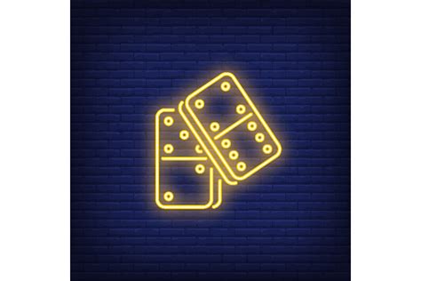 Bright Dominoes Neon Sign. Board Game an Graphic by pch.vector ...