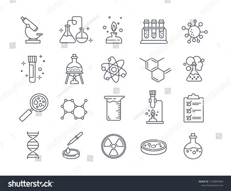 Large Set Chemistry Lab Diagrammatic Icons Stock Vector (Royalty Free ...