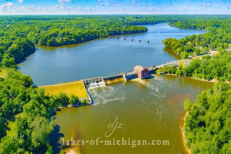 Berrien Springs Dam with Lake Chapin - Aerial Photos - Lakes of ...