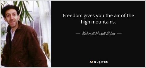 Mehmet Murat Ildan quote: Freedom gives you the air of the high mountains.