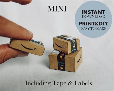 Mini AMAZON BOX 1:6 template Instant Download printable | Etsy