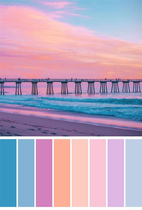 Sunset color palette, Beach color palettes, Color palette pink