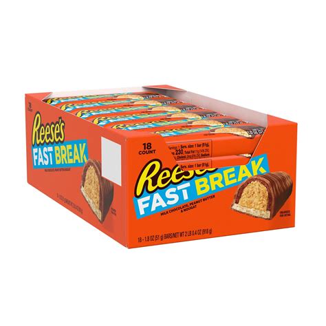 REESE'S FAST BREAK Milk Chocolate covered Peanut Butter and Nougat ...