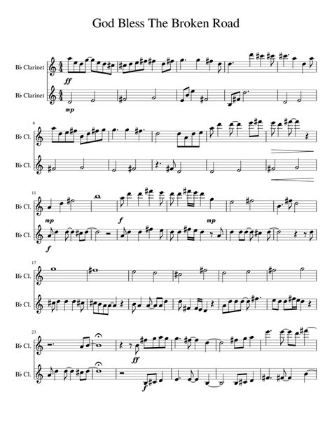 God Bless The Broken Road sheet music for Clarinet download free in PDF or MIDI