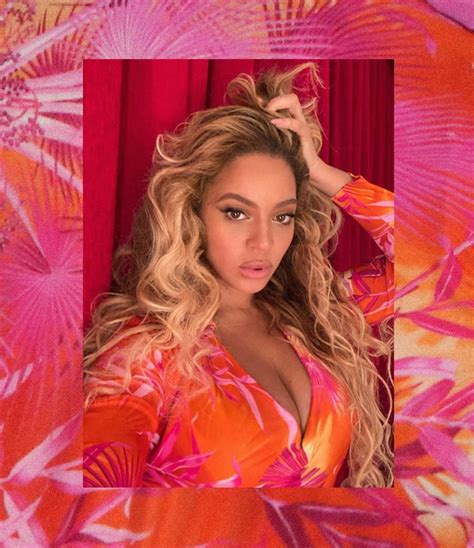 Beyoncé Wore Pink and Orange Tropical Print Dress in Miami | PS Fashion